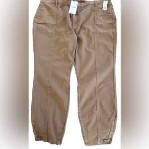 NWT $228 JOIE Willa Tan Skinny Pants With Ankle Zippers Plus Size 26W 48x28